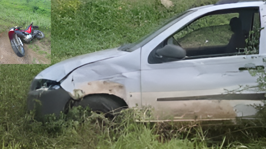 MOTOCICLISTA MORRE APÓS COLISÃO COM CARRO NA BA-120, ENTRE RIACHÃO DO JACUÍPE E SERRA PRETA